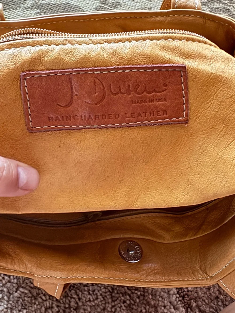 J.Duren Leather Hobo Tote in Tan